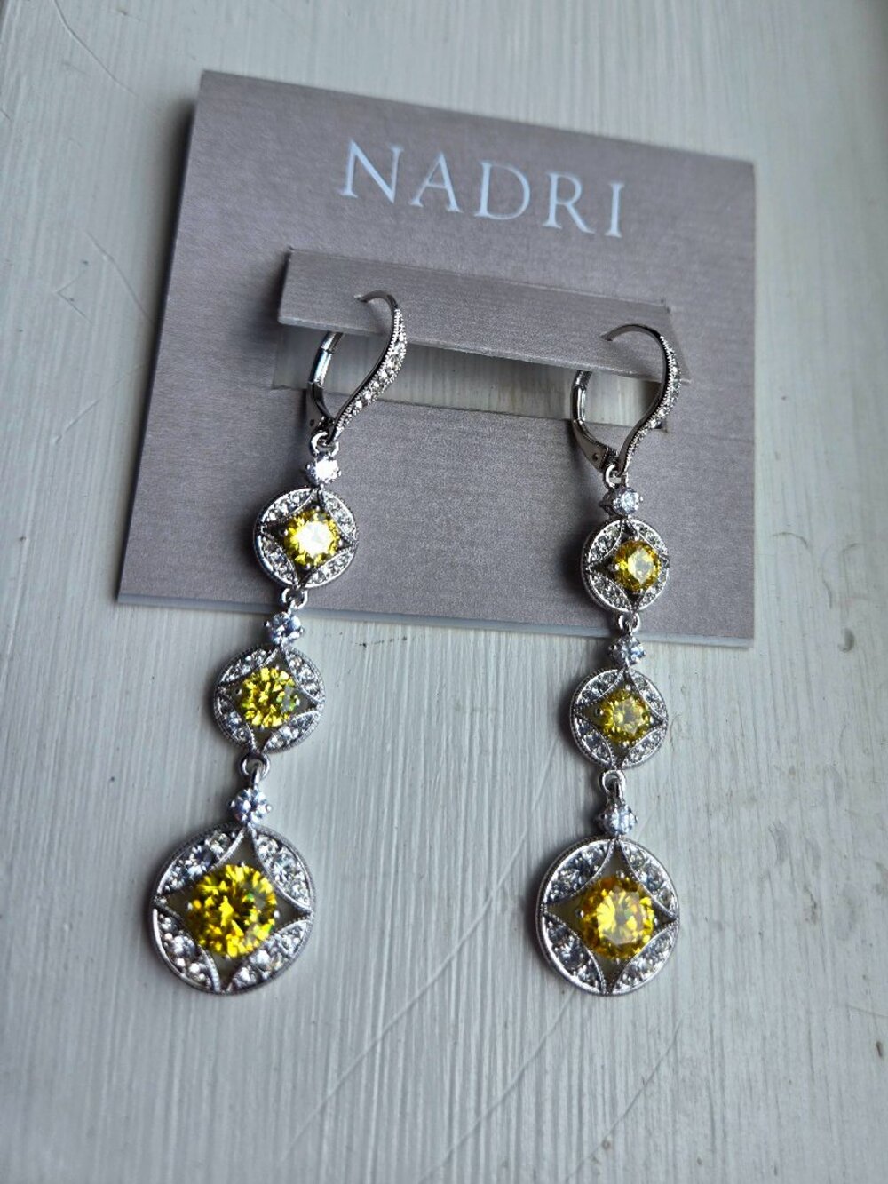 NWT CZ and yellow stone costume jewelry